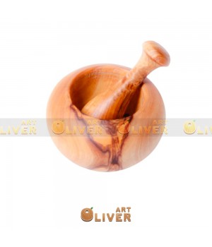 Round mortar with pestle